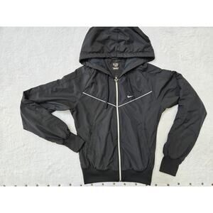 Nike The Athletic Dept Jacket Women Black Zip Size XS Cropped Thin Athletic